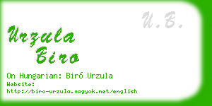 urzula biro business card